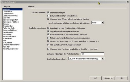 Dreamweaver Settings 01