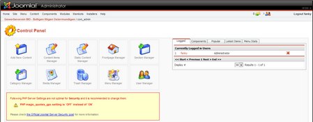 joomla oberflaeche