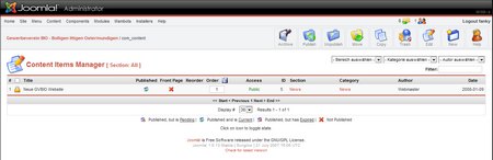joomla menue